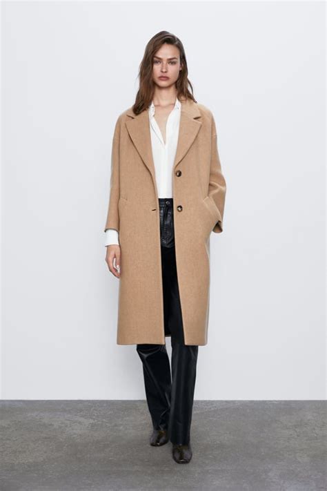 camel coat zara.